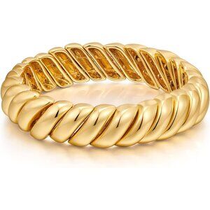 Gold Silver Style A Chunky Bangle Bracelet for Women and Men Fashion Jewelry